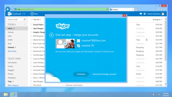 Skype Outlook.com görüntülü konuşma eklentisi